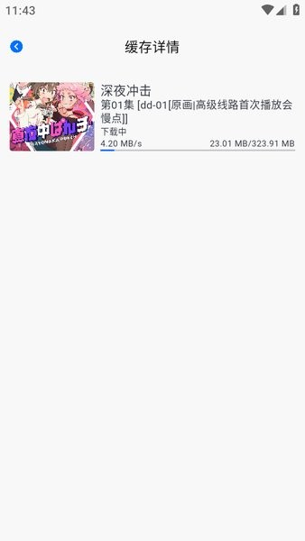 缓存详情:单集体积与状态